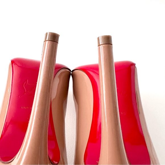 CHRISTIAN LOUBOUTIN || Pigalle 100 Patent Nude Pointed Pumps High Heel US 9 - Picture 12 of 14